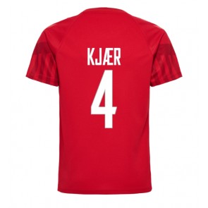 Maillot de foot Danemark Simon Kjaer #4 Domicile Monde 2022 Manches Courte